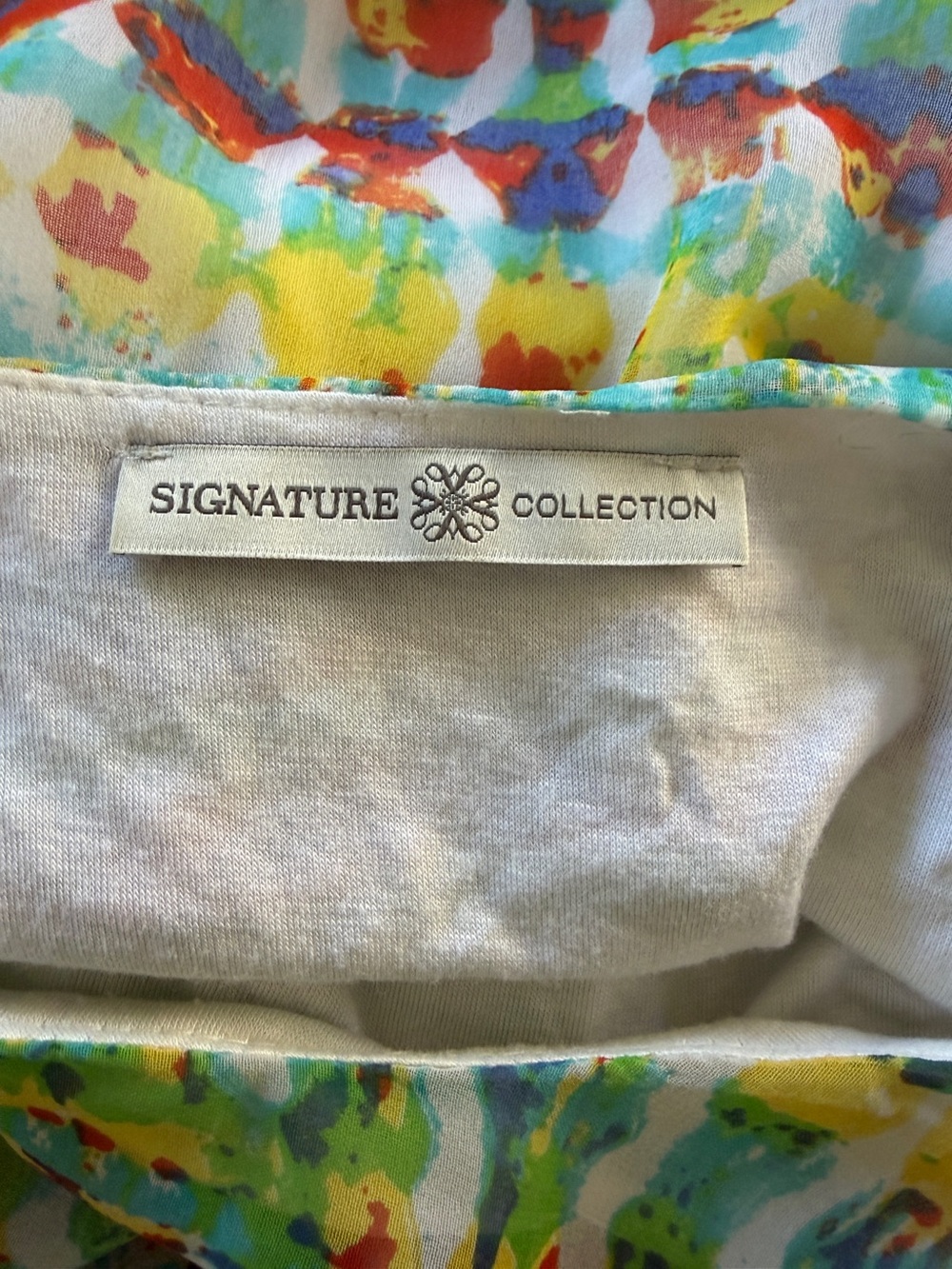 Multicolor Wave-Pattern Sheer Tunic Top - Picture 3 of 3